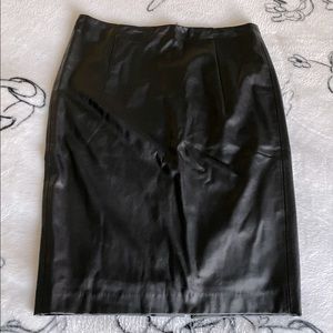 ZARA BASIC faux leather midi skirt